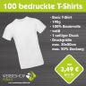 100 bedruckte T-Shirts