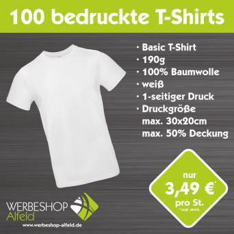 100 bedruckte T-Shirts