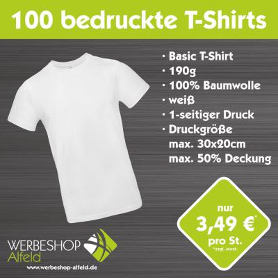 100 bedruckte T-Shirts