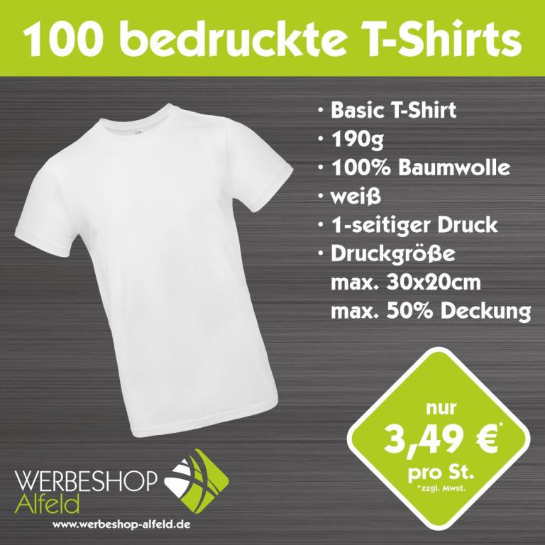 100 bedruckte T-Shirts