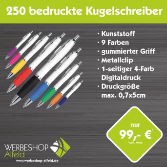 250 bedruckte Kugelschreiber