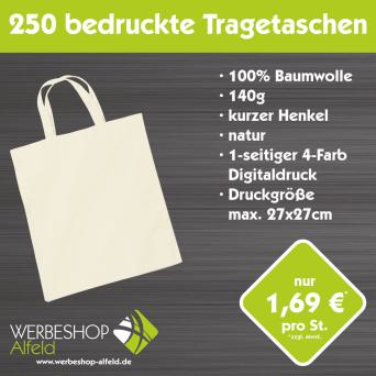 250 bedruckte Tragetaschen